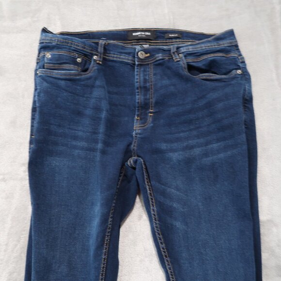 Kenneth Cole Jeans Men 36x30 Slim Fit Whiskering Dark Wash Stretch Preppy City - Picture 2 of 14